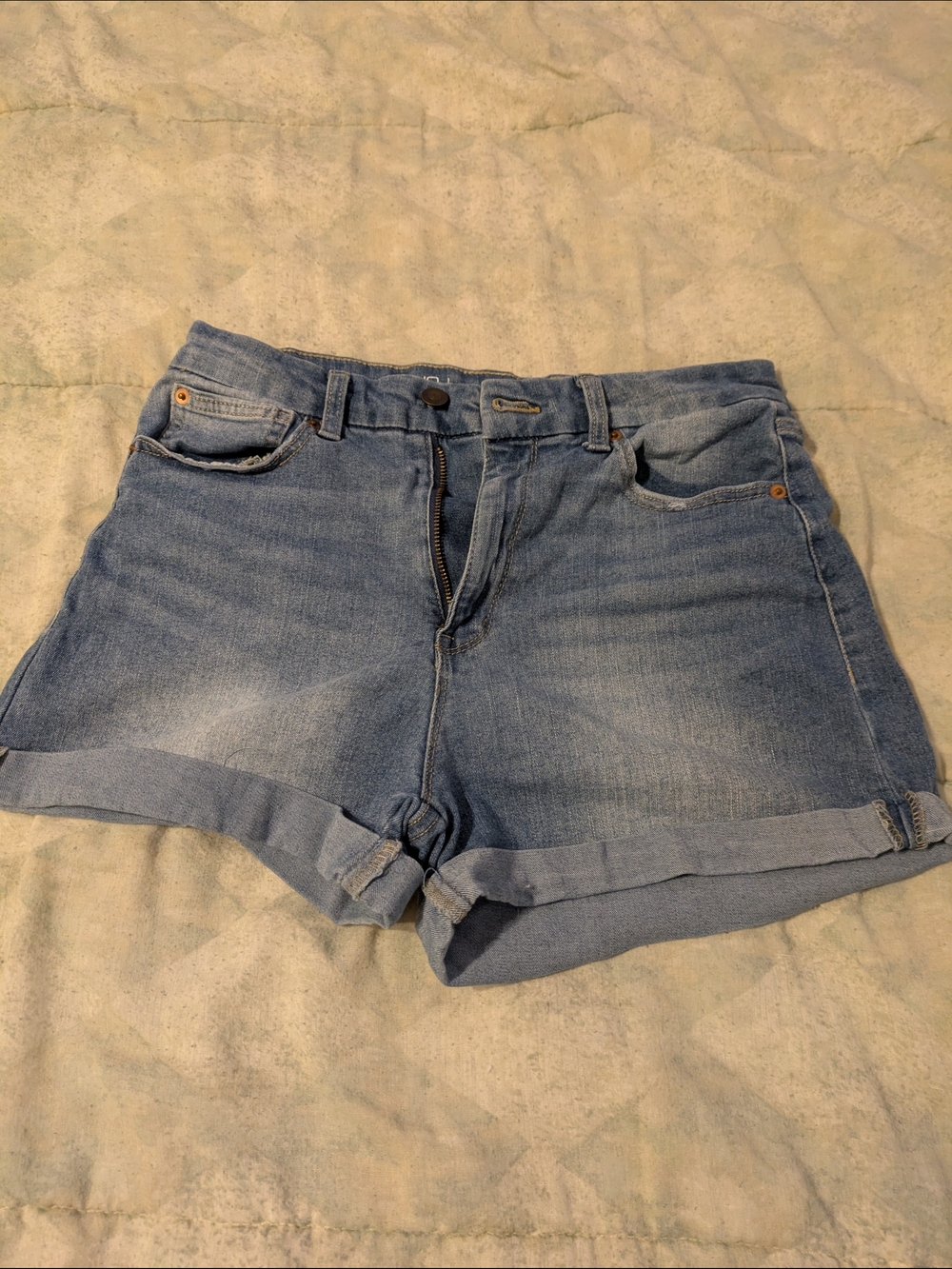 Juniors No Boundaries Light Blue Rolled Hem Jean Shorts Size 11